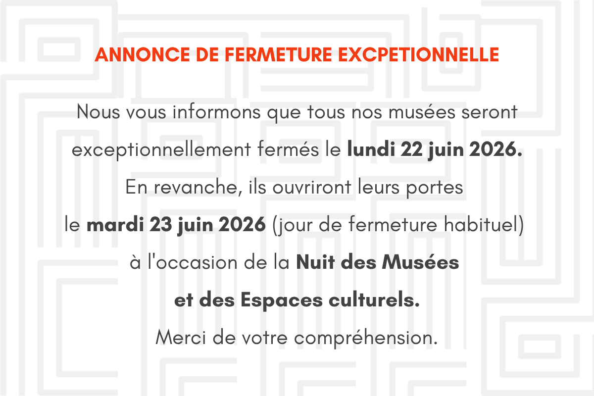 ANNONCE DE FERMETURE EXCPETIONNELLE